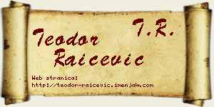 Teodor Raičević vizit kartica